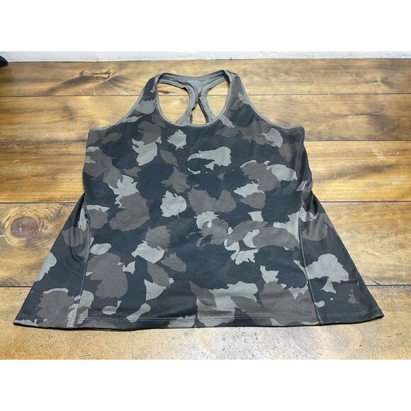 Athleta Camo Tank Top Size XL Limitless Keyhole Olive Green Athletic - Picture 1 of 9